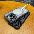 Capa de Telefone Magnética à Prova de Choque para iPhone, Magsafe Stand, Capa Protetora de Lente de Vidro, Luxo, 15, 16, Pro Max