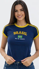Camiseta Brasil RJ + Colar